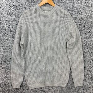 Line Of Trade Sweater Mens 2XL Gray Waffle Knit Crewneck Pullover XXL